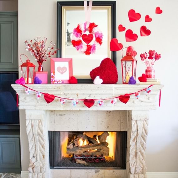 Gorgeous Valentine's Day Fireplace Decor Ideas, Gorgeous Valentine's Day Fireplace, Decor Ideas, Valentine's Day Fireplace Decor Ideas, Valentine's Day, Fireplace Decor Ideas, Fireplace