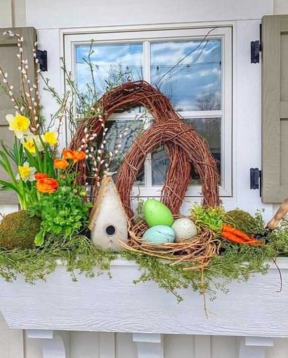Cozy Easter Window Decoration , Easter Window Decoration , Easter , Window Decoration